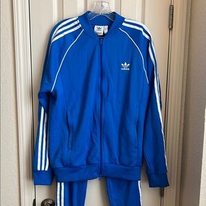 Adidas Blue Track Jacket and Pants Set